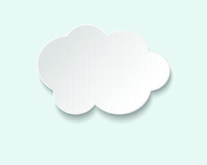 White paper cloud bubble isolated on a blue background