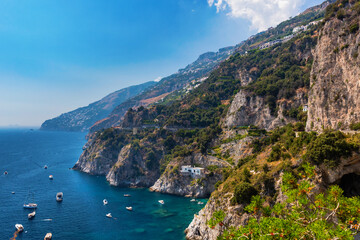 Fototapeta na wymiar Aerial view of the stunning Amalfi Coast