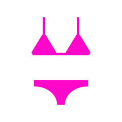 pink two-piece swimsuit on a white background. Bikini isolated. Lingerie design