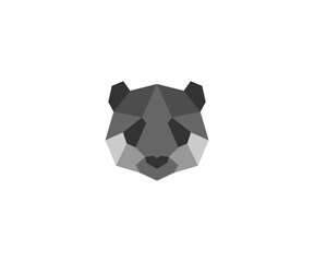Geometric Style of Panda head logo design vector illustration © Putri_std