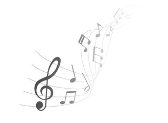 vector sheet music - musical notes melody on white background
