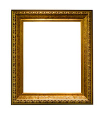 vertical wide gold wood picture frame cutout
