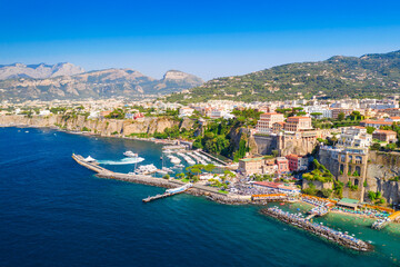 Aerial view of the coast of Sorrento
