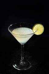 Daiquiri Cocktail on black background