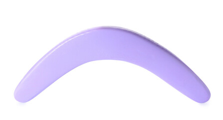 Purple boomerang isolated on white. Outdoors activity
