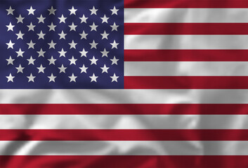 Vector waving  American flag. Background for patriotic national design. Usa flag