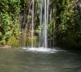 artificial waterfall in a nature park in the Lebanese region of Baskinta