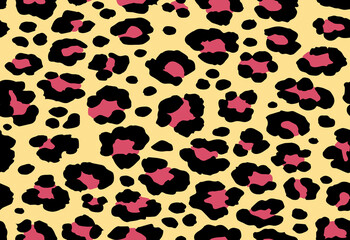Fototapeta na wymiar leopard cheetah pattern texture repeating seamless pink yellow black print