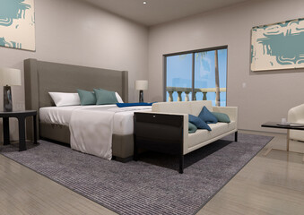 3D Rendering Modern Bedroom