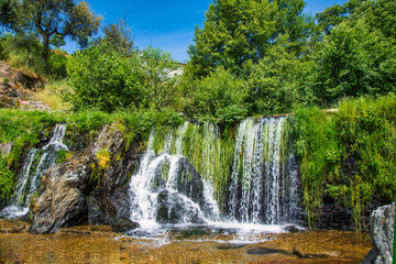 Fototapeta na wymiar Waterfall Of A Natural Pool Located In Las Hurdes North Of Cáceres-Spain