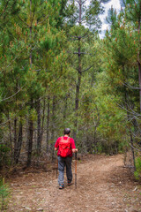Obraz premium Man Hiking. Stock Photo Of A Man Hiking In Las Hurdes North Of Cáceres-Spain.