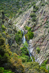 Landscape Of A Spectacular Waterfall  In The Middle Of Nature Called: El Chorrituelo De Ovejuela. Located In Las Hurdes, North Of Cáceres-Spain. Nature