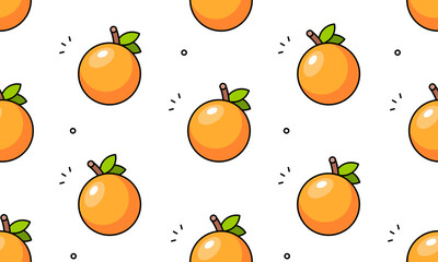 Orange seamless pattern. Vector hand drawn illustration
