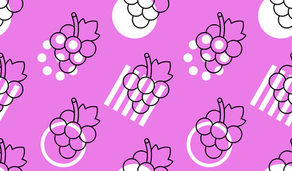Grapes seamless pattern. Vector hand drawn illustration