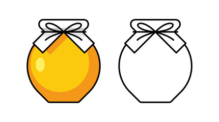 Jar of honey icon. Isolated on White background