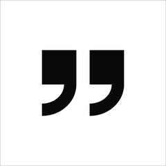 quote mark icon vector in simple style on white background. color editable