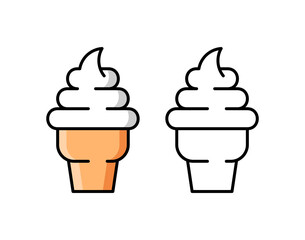 Ice cream icon. Isolated on White background