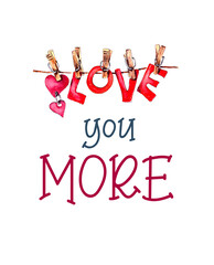 illustration red letters of the word love invitation template.