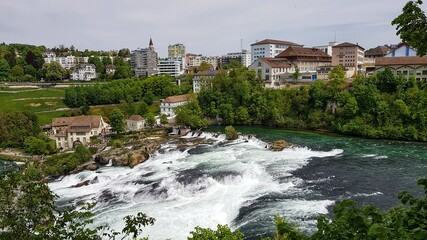 Fototapeta na wymiar Rheinfall, biggest Waterfall in Europe, Schaffhausen, Switzerland