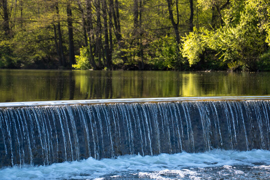 Spring waterfall in the forest