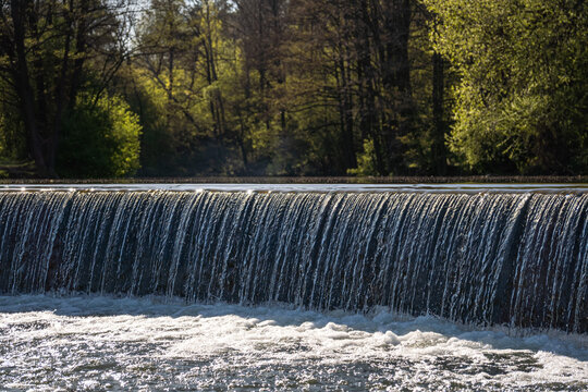 Spring waterfall in the forest