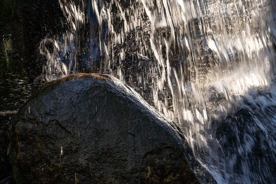 Spring waterfall in the forest