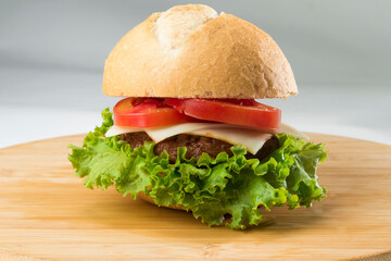 hamburger on a plate