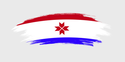 Artistic grunge brush flag of Mordovia isolated on white background