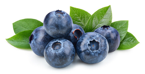 Organic blueberry isolated on white background