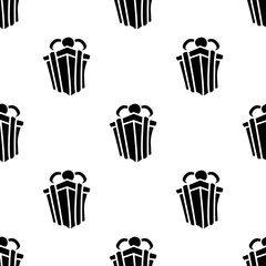 Gift box seamless pattern isolated on white background.