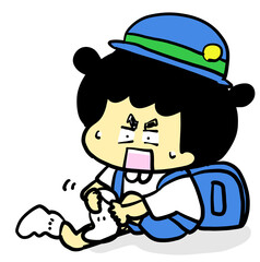 慌てる　こども