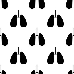 Human lungs seamless pattern isolated on white background.