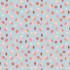 Watercolor seamless pattern. Hand painted abstract shapes circle