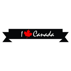 Banner I love Canada. Canada Day. Vector icons