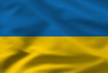 Vector waving flag of Ukraine. Yellow and blue national ukrainian symbol. Happy Independence, Constitution day