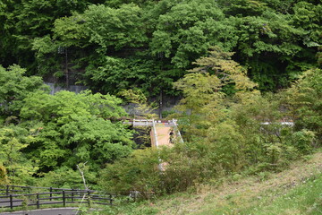 Fototapeta na wymiar 日本　群馬　八ッ場ダムの傍　猿橋　5月の風景