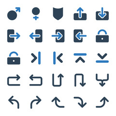 Two color icons for sign & symbol.
