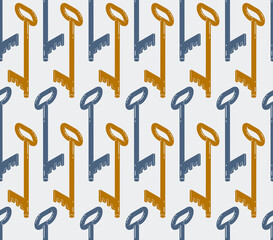 Keys seamless vector wallpaper, a lot of turnkeys endless pattern background pic.