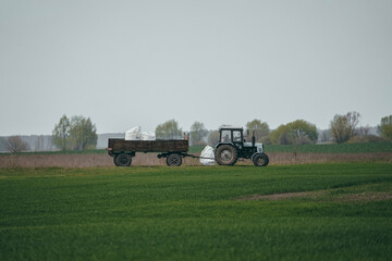 tractor with hay bales