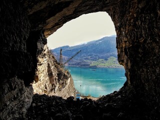 cave at the lake