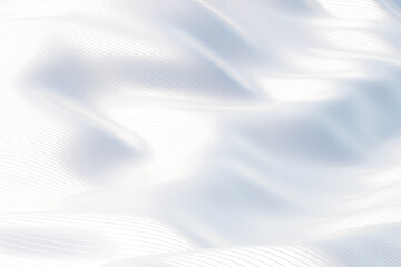 Abstract composition wavy white background. Metallic background with copy space. Minimalistic natural luxury. 3d rendering