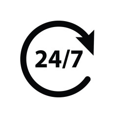 24/7  hours  -  vector icon service symbol 
