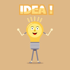The illusion of Bulb light idea character