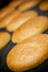 Bread conveyor line, on a factory
