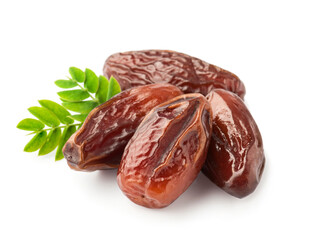 Fruits dates on white backgrounds.