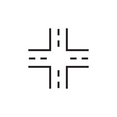 crossroad icon, on white background