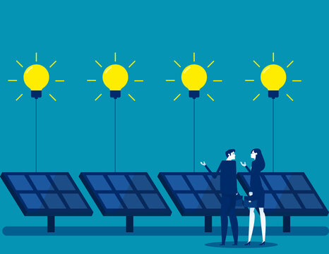 Alternative energy sources or eco friendly future and people generating energy