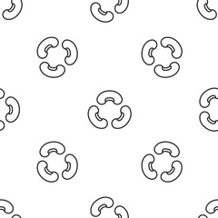 Grey line Beans icon isolated seamless pattern on white background. Vector