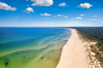 Beautiful scenery of Baltic Sea beach in Sobieszewo at summer , Poland
