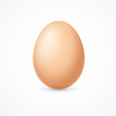 Realistic Detailed 3d Whole Light Brown Chicken Egg. Vector